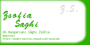 zsofia saghi business card