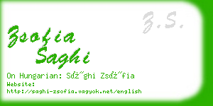 zsofia saghi business card